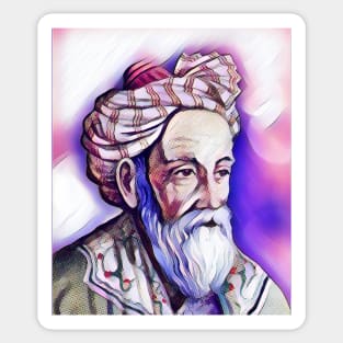 Omar Khayyam Pink Portrait | Omar Khayyam Artwork 8 Sticker